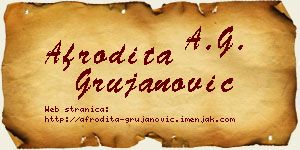 Afrodita Grujanović vizit kartica